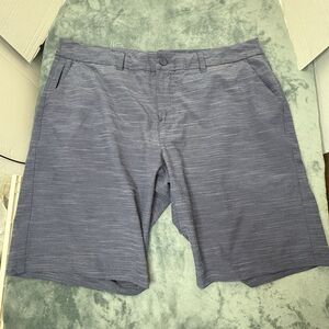 Hang Ten Hybrid Shorts Blue Stripe Flat Front Size 40 Stretch Golf Beach